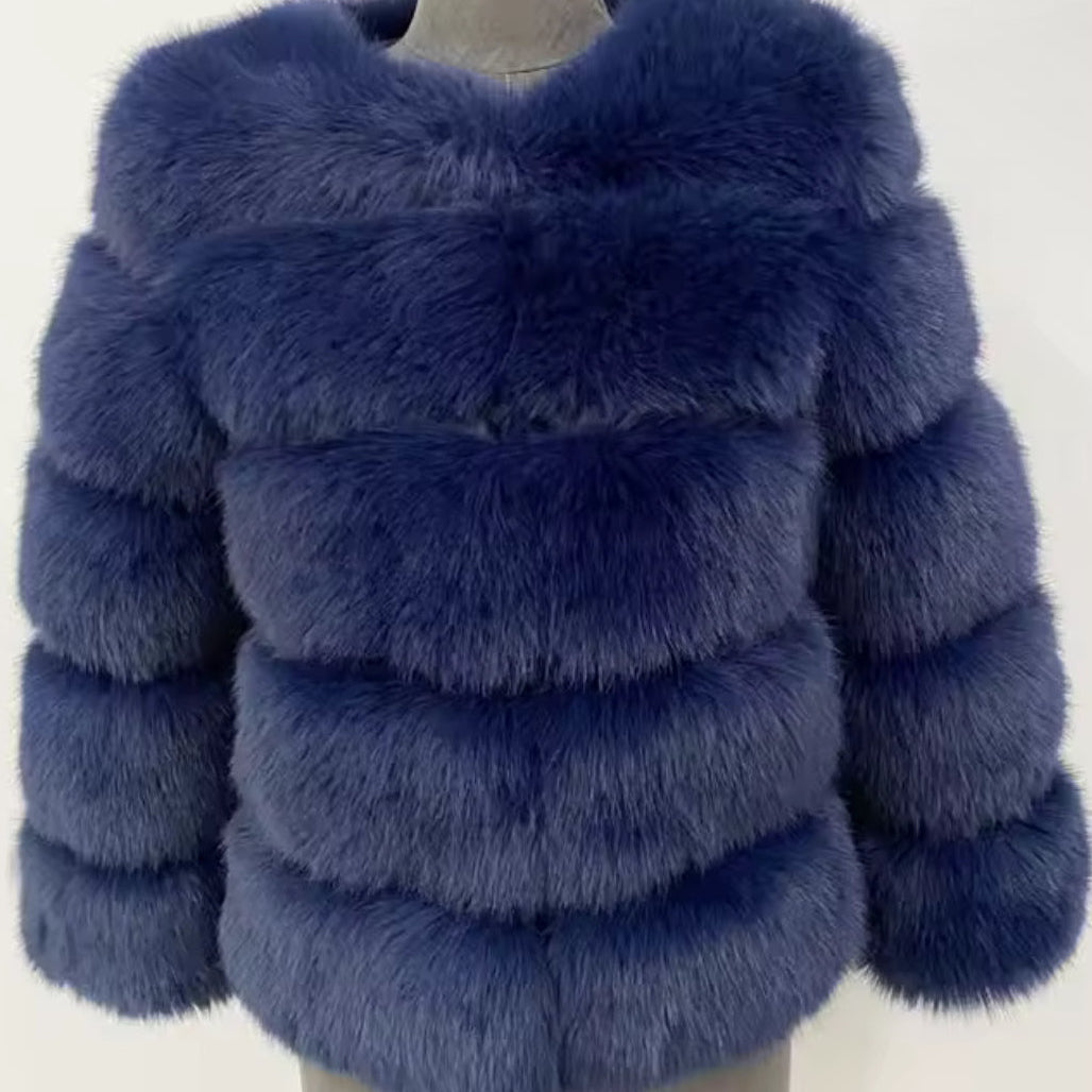 Faux Fur Row Jacket