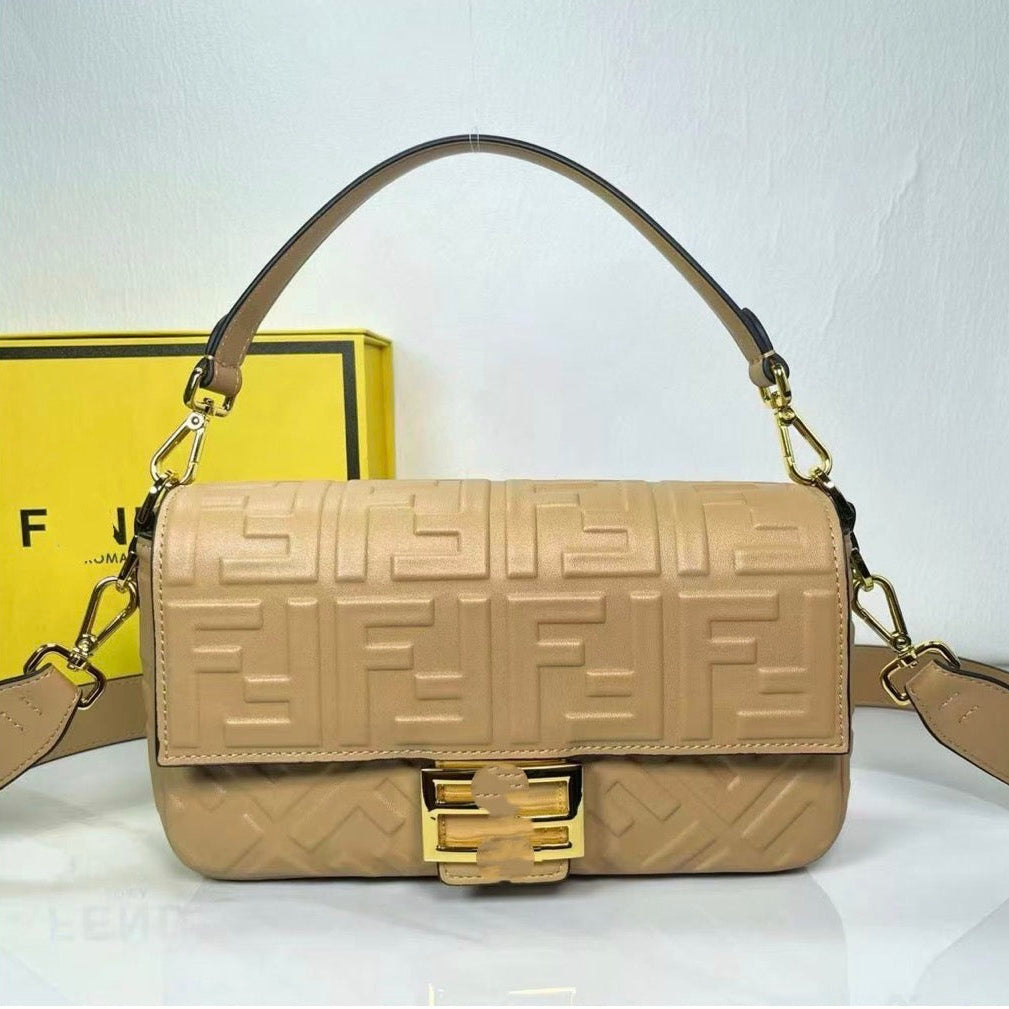 FF Embossed Baguette Bag